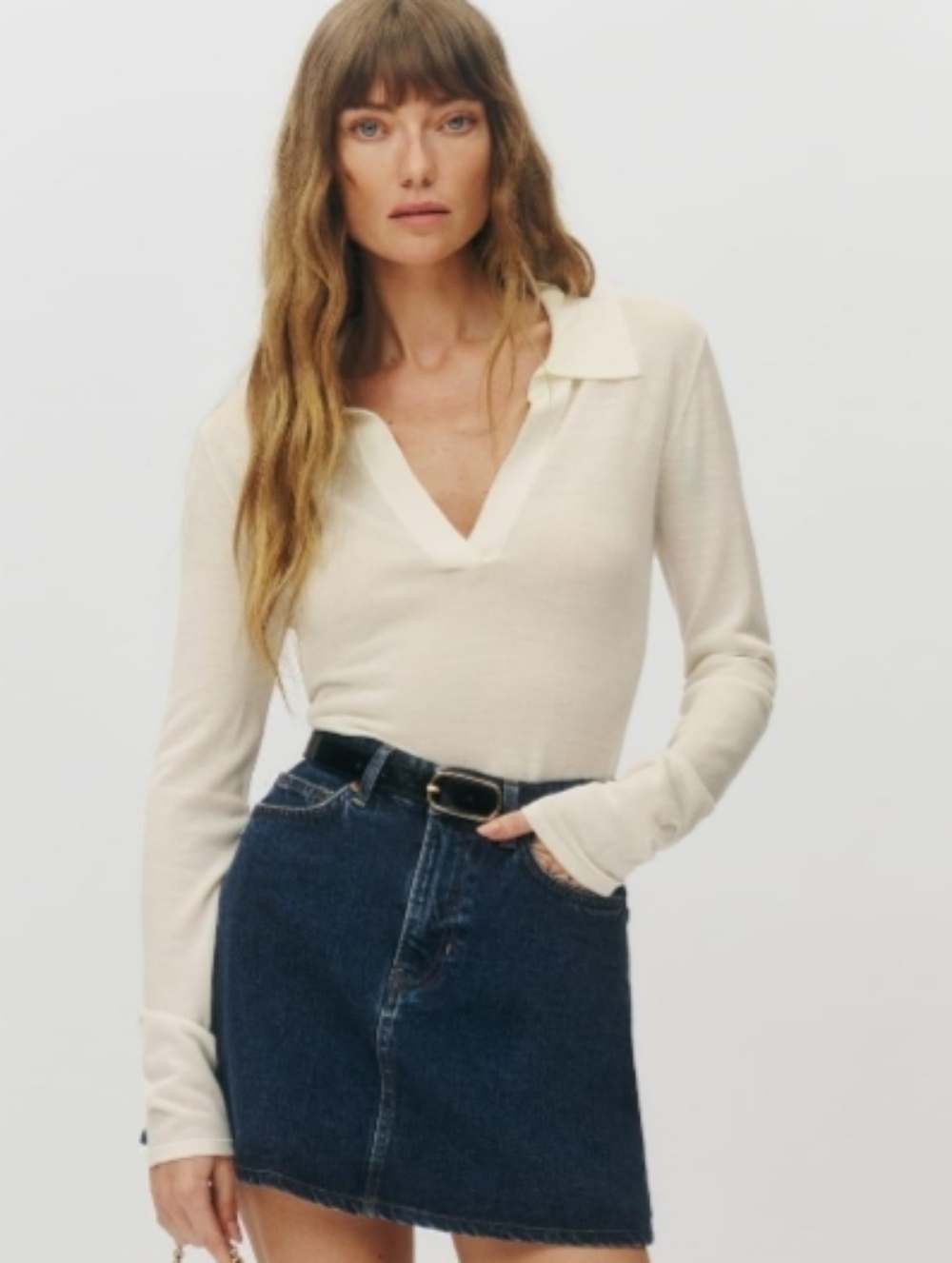 Reformation Merino Lucas Polo Sweater Size XL